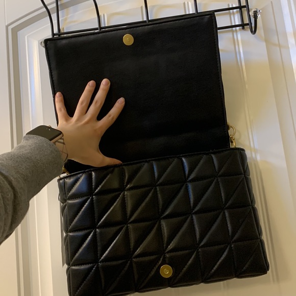 Zara Black Quilt Leather Bag - Picture 7 of 10